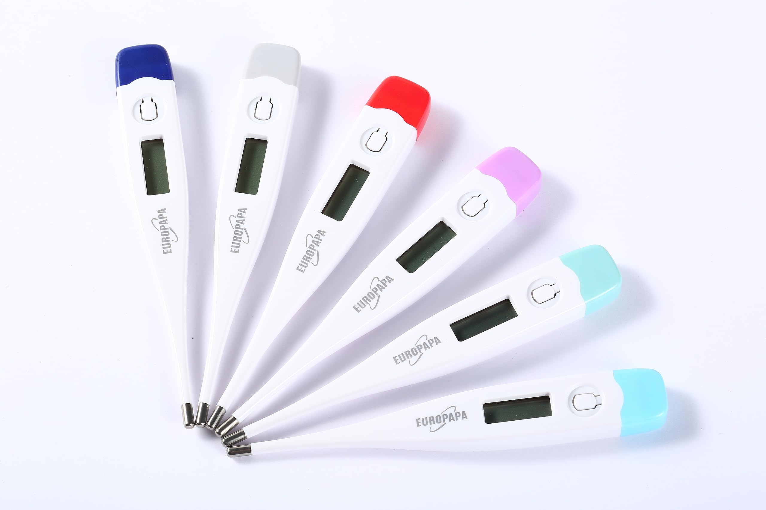 EUROPAPA Digitales Fieberthermometer für Babys, Kinder und Erwachsene, Thermometer für oral, axillar oder rektal, wasserdicht mit Fieberalarm (Grün)