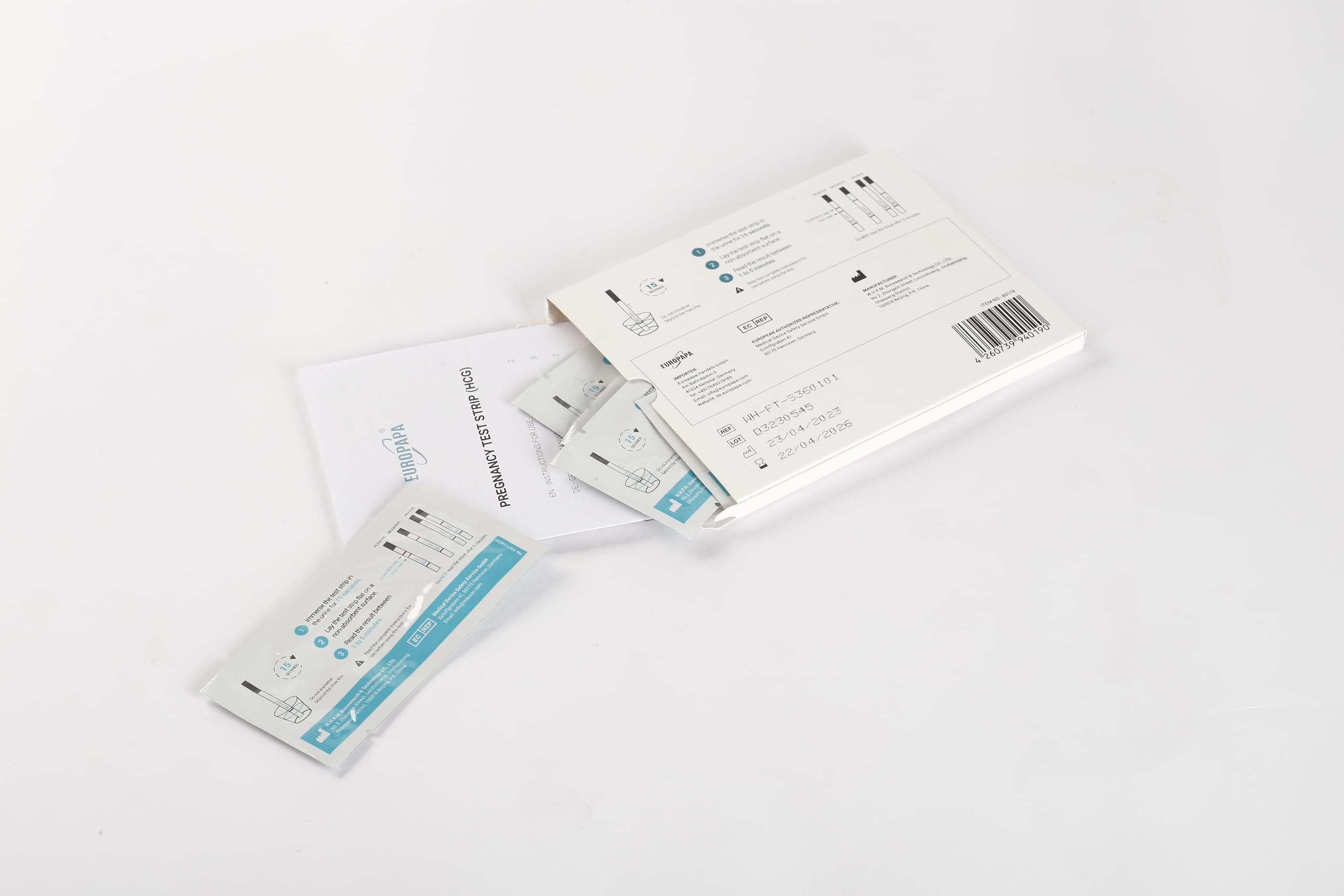 EUROPAPA® Healthcare 25 Stück ultraempfindlicher Schwangerschaftstest - Schwangerschaftstest Frühtest - Pregnancy Test - Frühschwangerschaftstest (25 Stück)