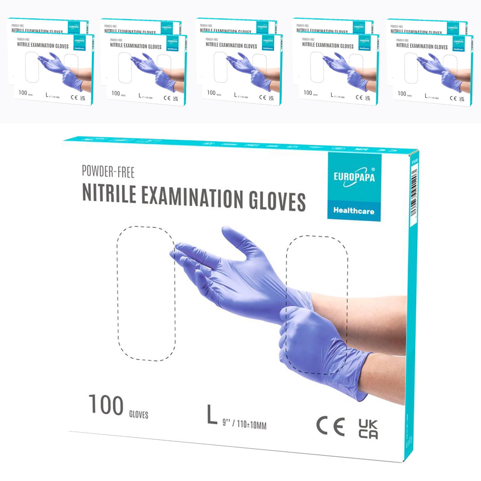 EUROPAPA® 1000x Nitrilhandschuhe Einweghandschuhe puderfrei Untersuchungshandschuhe EN455 EN374 latexfrei Einmalhandschuhe Handschuhe in Gr. S, M, L & XL verfügbar (Lila, L)