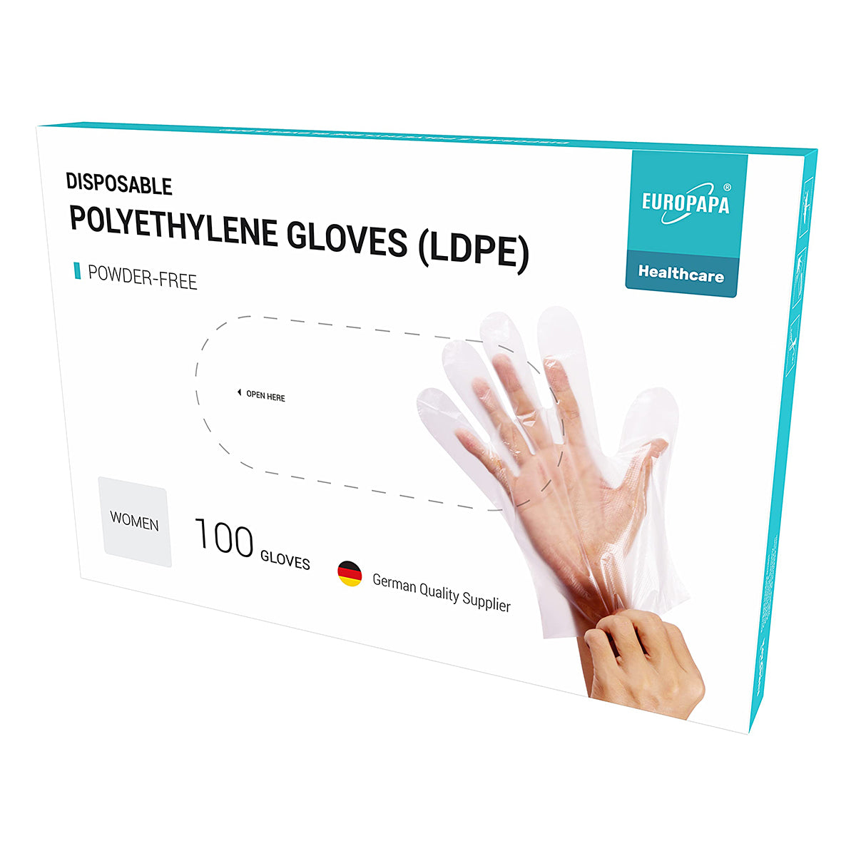 LDPE disposable gloves, powder-free, 100/200/400 pieces