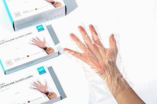 ldpe handschuhe EUROPAPA® LDPE Einweghandschuhe, Puderfrei, 100/200/400 Stück